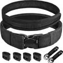 MOZETO Duty Belt, 2" Police Security Nylon Duty Belts Law Enforcement Officer with 2 Key Holder and 4 Belt Keepers (Medium, Black)