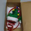 JOYIN 2 PCS Lighted Christmas Headbands with LED lights in Springy Santa Hat Tree Designs for Christmas and Holiday Parties (ONE SIZE FIT ALL)