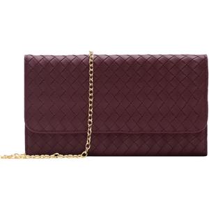 U+U Crossbody Bags for Women, Small Leather Bag with Removable Chain, Card Slots & Phone Pocket - Lightweight Purse Wallet (Burgundy)