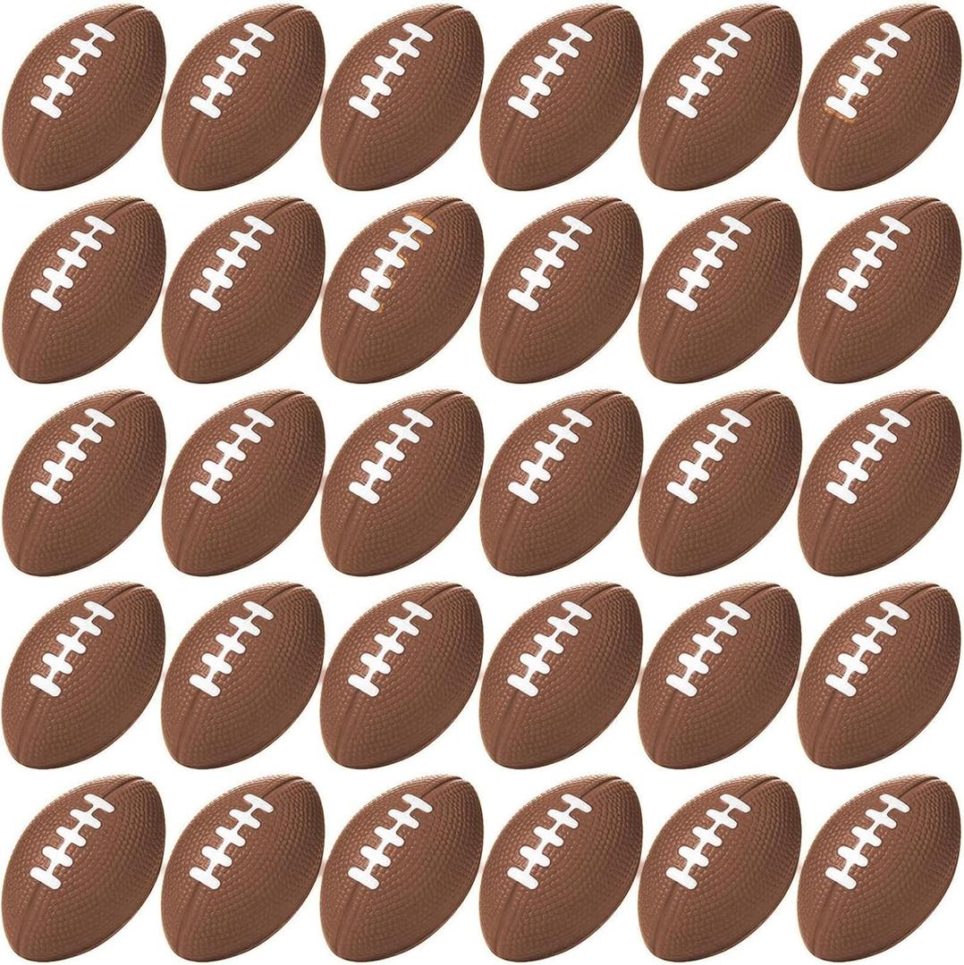96 Pcs Mini Football Sports Stress Ball Bulk Mini Foam Sports Ball Kids Adults Football Sports Party Favor Ball Small Relaxable Balls for School Carnival Reward Party Bag Gift Fillers