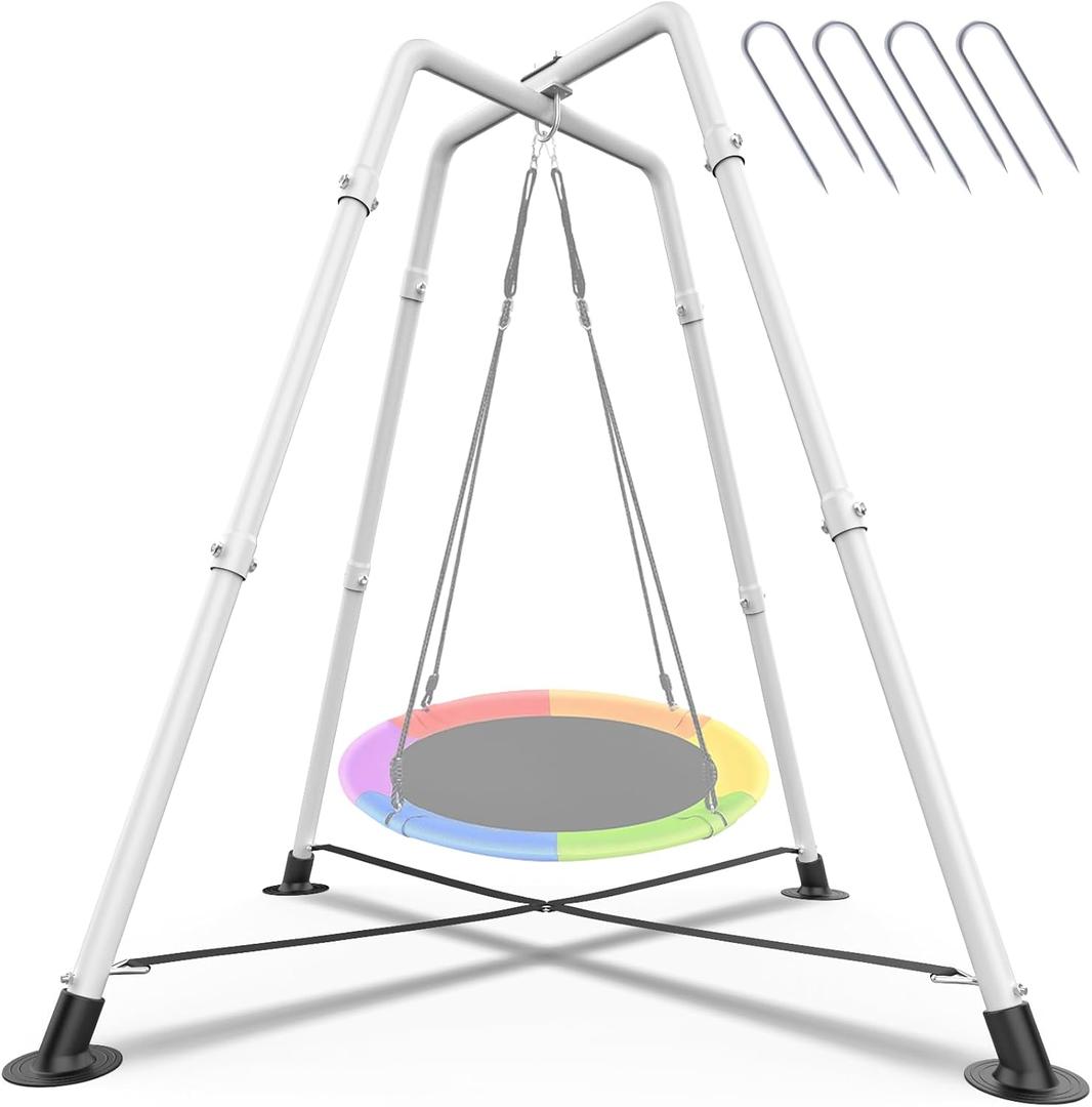 Heavy Duty Swing Stand 32mm Steel Frame 330 lbs Kids Adults