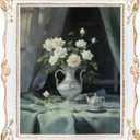 Vintage 11x14 Picture Frame Gold, Textured Antique Picture Frames with Embossed Flower Design, Ornate Frame for 11x14 Photo, Resin Antique Frames Tabletop & Wall Hanging, Home Decor (White)