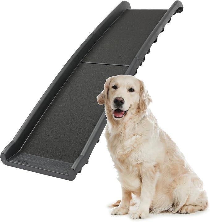 PetSafe Happy Ride Folding Dog Ramp
Extends 62 in, Lightweight Ramp Folds for Storage, High-Traction, Side Rails, Rubber Feet, Supports up to 150 Lb