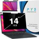 PYS Magnetic Laptop Privacy Screen 14 Inch (16:9 Aspect) - Anti-Glare Blue Light Filter, Removable Privacy Screen Protector Compatible with HP/Dell/Acer/Lenovo/Samsung/ASUS (12.2x6.9inch/ W x H)