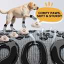 Anti Slip Dog Socks to Prevent Licking Paws - Double Side Paw Covers Dogs Grip Sock for Hardwood Floors, No Twist Dog Booties Grippy Socks for Small Medium Large Senior Dogs, Light Grey and Black, L