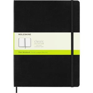 Moleskine Classic Notebook, Extra Large, Plain, Black, Hard Cover (7.5 x 10)