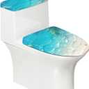 Stretch Toilet Lid Tank Lid Dust Cover Toilet Seat Cover Soft Washable, Beach Print Bathroom Toilet Decorative Accessories, Easy to Clean