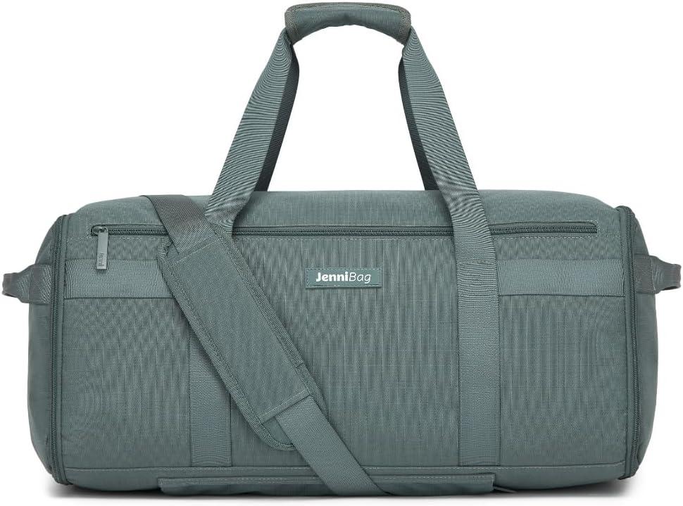 JenniBag Convertible Travel Bag for Women, 60L Weekender Garment Duffel Carry-On with Shoe Compartment, Trolley Sleeve, Durable Water-Resistant Overnight Bag (Classic, Teal)