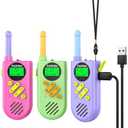 Inspireyes Walkie Talkies for Kids Rechargeable,Toys for Boys and Girls Ages 3-12, 3 Pack Long Range 2-Way Radios, Birthday Gifts,Christmas Stockings, Outdoor Play, Family Games, Hiking Camping Gear