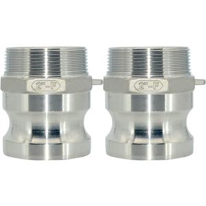 VARMHUS F Trash Pump Adapter Male Camlock x Male Pipe Threads Stainless Steel 316 (2")