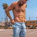maamgic Mens Swim Trunks Quick Dry Swim Shorts with Mesh Lining Funny Swimwear Bathing Suits 7inch (Blue, L)