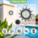 Outdoor Thermometer with Hygrometer, Retro Sun Wall-Mounted Outdoor Thermometers Waterproof Decorative for Patio, Garden, Yard, Room, Large Number Easy to Read No Batteries Required