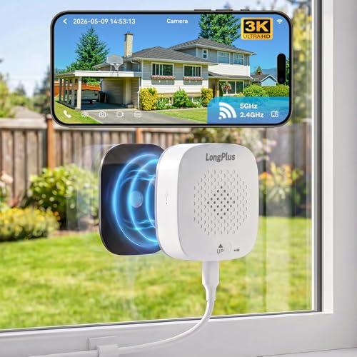 LongPlus 5MP 3K Window Camera with Night Vision, 5G & 2.4GHz WiFi Window Cameras for Home Security, Safeview Camera with AI Person & Motion Detection, 24/7 Recording, Easy Quick Install,2-Way Audio