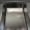 Low Entry Stainless Steel Litter Box for Kitten, Small Shallow Metal Litter Pan Tray for Rabbits Hamsters, Easy to Clean Pet Bathroom Accessories-15.75''Lx 11.81'' W x4'' H