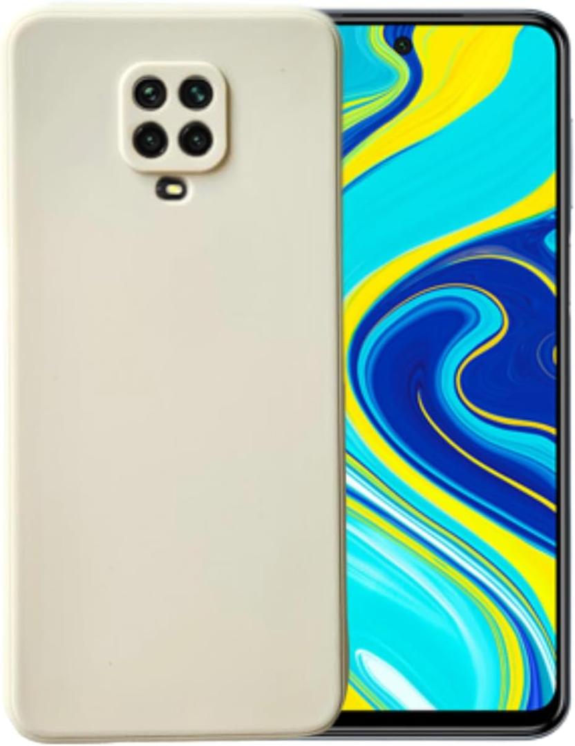 Compatible with Xiaomi Redmi Note 9s or 9 Pro or 9 Pro Max Soft Liquid Silicone Gel Cell Phone Mobile Basic Back case Cover casing funda para (Beige)