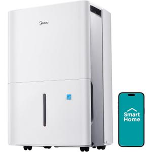Midea 3,000 Sq. Ft. Dehumidifier for Basement, With Reusable Air Filter 35 Pint - Ideal For Basements, Large & Medium Sized Rooms, And Bathrooms (White)