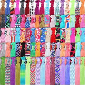 200 Pieces Elastics Hair Ties Ribbon Bulk No Crease Ponytail Holders Knotted Fold over Hair Bands for Women Girls