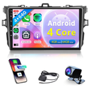 4Core 4G+64G Car Radio for Toyota Corolla 2009-2013, Rimoody Car Stereo Android Carplay Android auto 9 Inch Touchscreen GPS 5G-WiFi BT/FM/RDS EQ Backup Camera