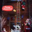 Christmas Decorations LED Ladder Lights with Climbing Santa Claus, 10ft Indoor Christmas Decorative Light - 8 Modes Xmas Lights Tree for Home Holiday Wall Window Xmas Decor (Multicolor)