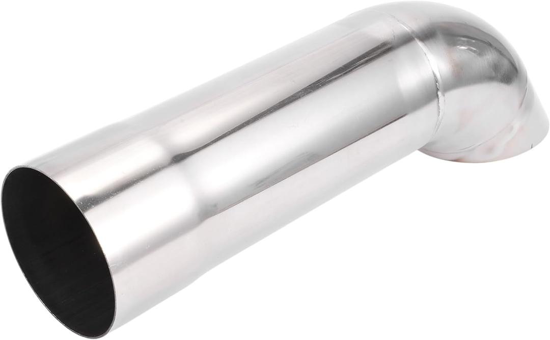 Motoforti 2.5" ID Inlet Turn Down Exhaust Tip 12" Inch 305mm Overall Length Silver Tone T304 Stainless Steel 2.5" Outlnlet OD Tailpipe Tip Surface Polishing Mandrel Bend Elbow Tube