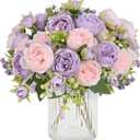 MARTINE MALL 4 Packs Peonies Artificial Flowers, Pinkish-Purple Artificial Peonies, Silk Peonies Flowers Fake Peonies Artificial Flowers Peonies Bouquet for Centerpiece Table Wedding Party Home Decor