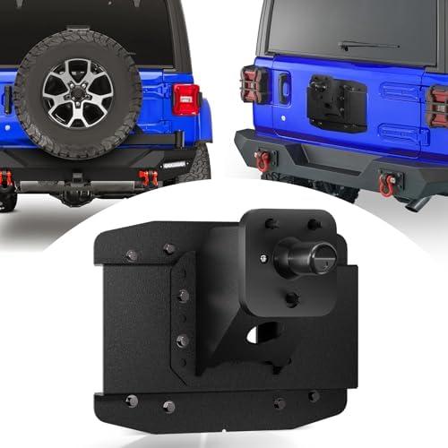 EYOUHZ for Wrangler JL Oversize Spare Tire Mount Carrier up to 40 inches Compatible with 2018-2025 Jeep Wrangler JL JLU with a Rear-view Camera Slot (Camera not Included) Heavy Duty Rear Wheel Bracket