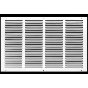 HVAC Premium 22'' x 14'' [Duct Opening] Flat Stamped Steel Return Air Grille - Sidewall and Ceiling - HVAC Vent Duct Cover - White [Outer Dimensions: 23.75''w X 15.75''h]