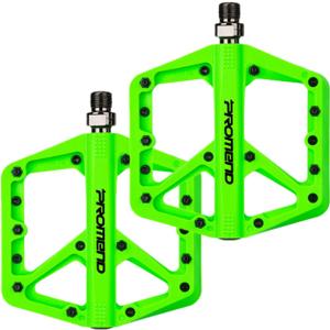Mountain Bike Pedals - Durable Nylon DU Bearing Platform Pedals for MTB and BMX (Green)