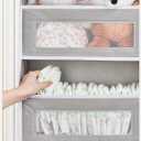 JARLINK 2 Pack Over The Door Organizer, 5 Shelf Door Hanging Organizer with 5 Large Pockets, 44 lbs Weight Capacity Hanging Storage for Bathroom, Bedroom, Nursery, RV, Pantry (Light Grey)