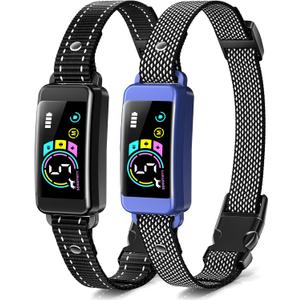 Bark Collar, 2 Pack Smart Dog Bark Collar for Large Medium Small Dogs, Anti Barking Device for Dogs Training Collar with Beep Vibration Harmless Shock, 5 Adjustable Sensitivity (Blue)