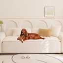 Mitid Sofa Cover Fuzzy Couch Cover for Pet, Couch Covers for Dogs Washable Non-Slip Sofa Slipcover Cushion Protector Pets Friendly Mat White (27.6" x 82.7", Beige)