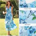 GRACE KARIN Women's Summer Sleeveless Floral Maxi Dress V Neck Formal Wedding Guest Dress A Line Beach Vacation Clothes (M)