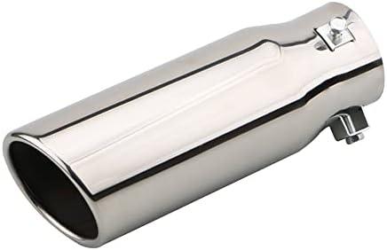 Car Exhaust Tip 2.5 inch Inlet, Universal Car Exhaust Pipe Modification Tail Throat Tail Pipe Stainless Steel Muffler Tip, Long Tube 8.5 inch Tailpipe (Silver)