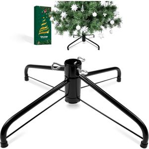Metal Chritstmas Tree Stand, 16.55 Inch Christmas Tree Stand for 3 to 7ft Christmas Trees,fits 0.5-1.35 inch Pole,Folding Christmas Tree Stand