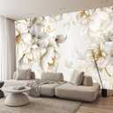 Elegant and Beautiful Floral Wallpaper Warm Bedroom and Living Room Decorative murals（Non-self-Adhesive Wall Stickers）108"x75"