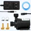 14A DC 12V Solar Water Pump - 3.43GPM, 19.6ft Lift, Ultra-Quiet Brushless Motor w/Adapter - for Solar Heaters, RVs, Brewing & Farms (Non-Self-Priming)