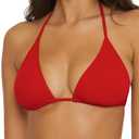 Kira - Women's Multi-Way Triangle Bikini Top, Sexy Swimwear Separates for Women (Large, Ruby)