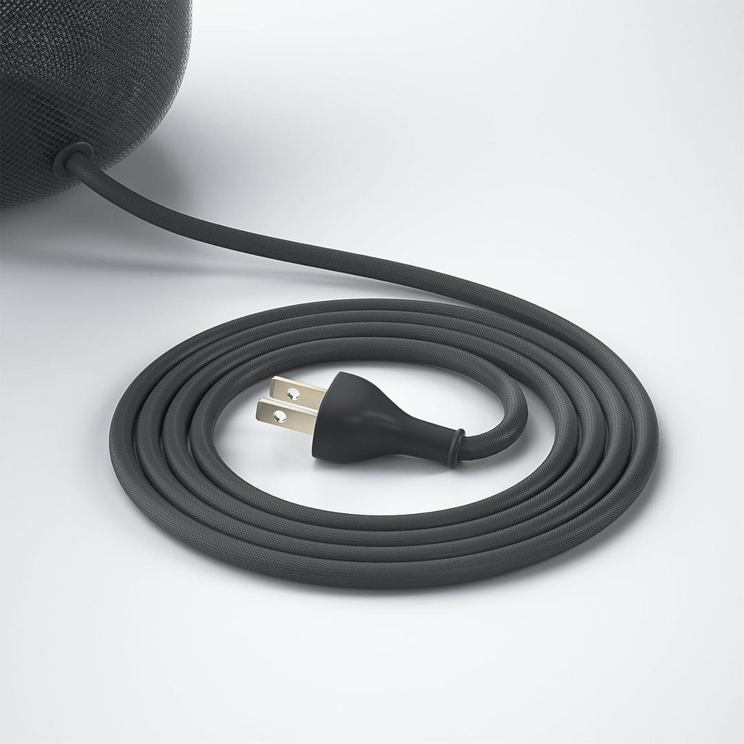 Replacement Power Supply Cable for A2825 Homepod (2nd Gen) Smart Speaker, BolAAzuL 6ft/1.8m US AC Power Cable 2-Prong Plug Male to Female Power Cord, Black