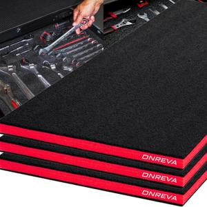 ONREVA Tool Box Foam 3Pack 48x24x1 inch, Foam Inserts for Cases, Polyethylene Storage Sheets for Toolbox Hard Case, Tool Shadow Insert, Kaizen Organizer Sheet, Black