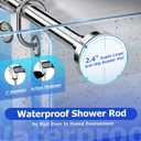 Bonpally Shower Curtain Rod, Adjustable 32-75 Inches Spring Tension Rod, Non-Slip No Drilling Stainless Steel Shower Rods for Bathroom Window Room Divider, Never Rust, Chrome