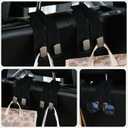 4Pcs Premium Car Seat Hooks for Headrest  Stylish Black Leather Purse Hook for Car, Zinc Alloy Double Hooks, Mobile Phone Holder, Car Seat Back Storage Organizer for Purses, Bags, Groceries, & More