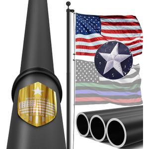 20FT Heavy Duty Flag Pole Tapered Design,2.4" Bottom Tube,100MPH Wind-Tested,Aluminum Residential Flagpole Kit with USA Flag & Complete Hardware | Great for Patriotic Displays & Gift Giving