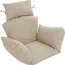 Egg Chair Cushion  Outdoor Hanging Chair Cushion, Replacement Cushions for Patio Swing, Waterproof, Fade- Resistant, Removable & Machine Washable Cover, Cream