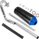 Exhaust Muffler Silencer Pipe Assembly Compatible for 50cc 90cc 110cc 125cc Taotao DB10 DB14 SSR110 SSR125 CRF50 CRF70 XR50 Apollo Coolster Dirt Pit Bike (Blue)