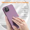 OuXul for iPhone 14 Case, iPhone 13 Case Shockproof Liquid Silicone Protective Phone Case with Soft Anti-Scratch Microfiber Lining Ultra Slim Drop Protection Phone Cover 6.1 inch(Orchid)