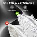 Martisan Steam Iron for clothes, 1800W, Nano Ceramic Soleplate, Dynamic Steam Burst, Precise Thermostat for All Fabrics, Auto-off, Fast Heating, Self-Clean, 4-in-1 Iron, Anti-Drip, Anti-Calc