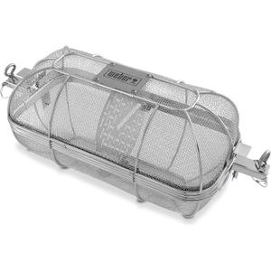 Weber Crafted Rotisserie Crisping Basket StainlessSteel Rotisserie Basket with Removable Divider for Even Crisping