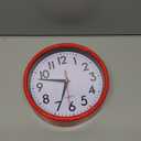 Bernhard Products Red Wall Clock 8" Retro Kitchen Silent Non-Ticking Quality Quartz Battery Operated Round Clock for Office Classroom Bedroom Bathroom Easy to Read (Candy Apple Red)