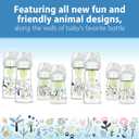 Dr. Brown's Anti-Colic Options + Wide-Neck Baby Bottle Designer Edition Dino Decos, 9oz/270mL, Level 1 Slow Flow Nipple, BPA-Free, 0m+, 2-Pack