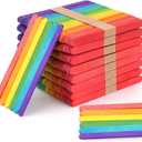 1200 Pcs Colored Popsicle Sticks, 4.5 Inch Colored Wooden Craft Sticks for DIY Craft Creative and Classroom Art Supplies, Ice Cream Sticks, Multi-Color Rainbow Craft Sticks for Home Art Projects